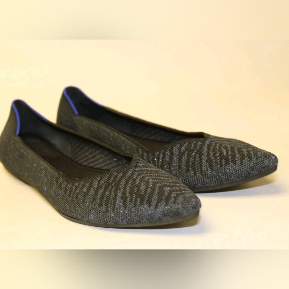 Rothy's Navy Sparkle Ballet Flats The Point Ballet Flats  9 40 HTF! - Picture 2 of 13